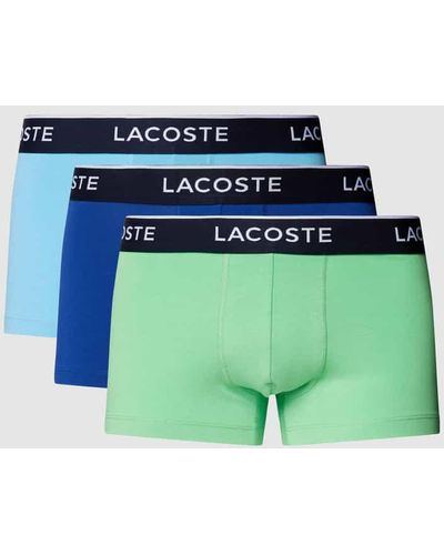 Lacoste Trunks mit Label-Print im 3er-Pack - Grün