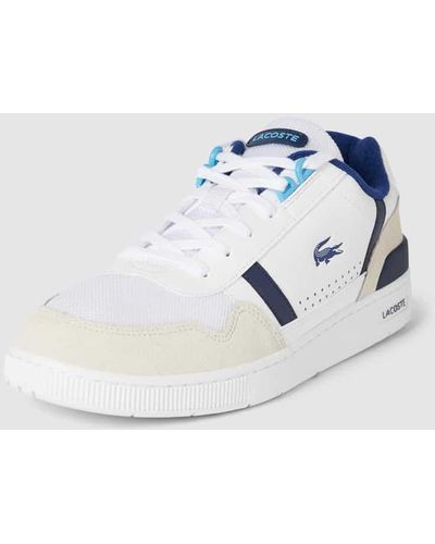 Lacoste Ledersneaker mit Kontrastbesatz Modell 'T-CLIP' - Blau