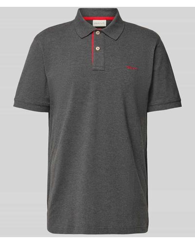 GANT Regular Fit Poloshirt mit Label-Stitching - Grau