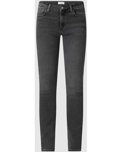 S.oliver Slim Fit Jeans mit Modal-Anteil - Grau