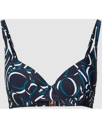 JOOP! BODYWEAR Bikini-Oberteil mit Allover-Muster Modell 'Marinha' - Blau