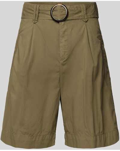M·a·c Regular Fit Shorts mit Bundfalten Modell 'Kira' - Grün