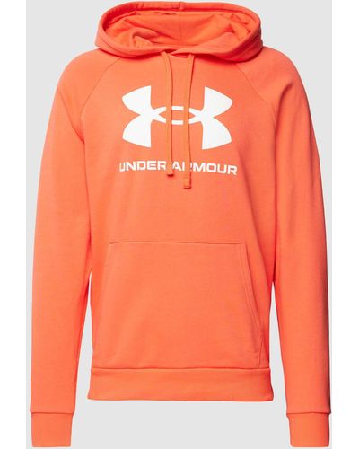 Under Armour Hoodie mit Label-Print Modell 'Rival' - Orange