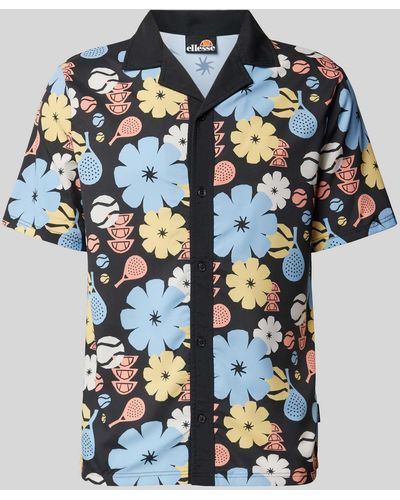 Ellesse Regular Fit Freizeithemd mit floralem Print Modell 'LUMI' - Blau