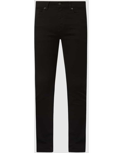 SELECTED Slim Fit Jeans aus Bio-Baumwolle und Elasthan Modell 'Leon' - Schwarz