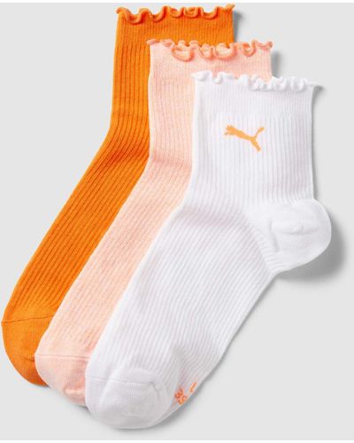 PUMA Socken mit Wellensaum im 3er-Pack - Weiß