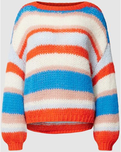 Vero Moda Gebreide Pullover Met Blokstrepen - Blauw