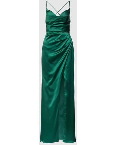 Luxuar Abendkleid mit Wasserfall-Ausschnitt - Grün