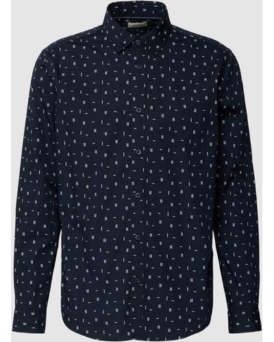 Esprit Slim Fit Freizeithemd mit Allover-Muster Modell 'SUS MINI' - Blau