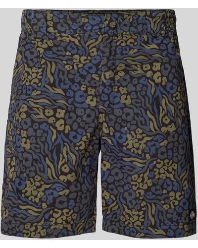 Dickies Regular Fit Shorts mit Allover-Print Modell 'SALTVILLE' - Grau
