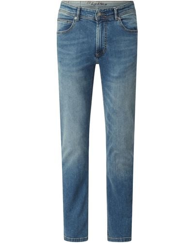 Christian Berg Men Straight Fit Jeans Met Merkdetail - Blauw