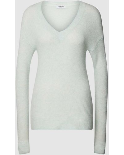 MSCH Copenhagen Strickpullover mit V-Ausschnitt Modell 'Lisa Hope' - Grau