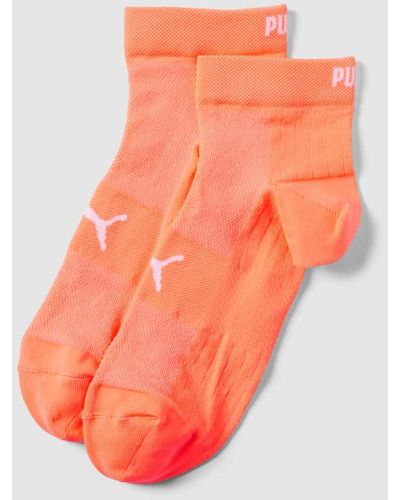 PUMA Socken mit Label-Details im 2er-Pack Modell 'Sport Light Quarter' - Orange