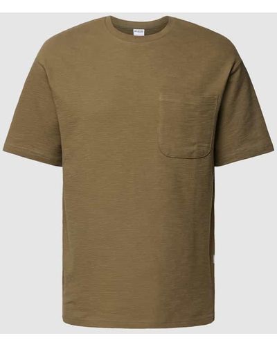 SELECTED T-Shirt mit aufgesetzter Brusttasche Modell 'LOOSESAUL' - Grün