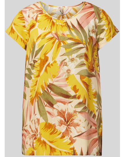 Soya Concept T-Shirt mit floralem Muster Modell 'Elyse' - Gelb