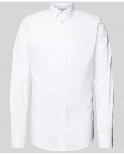 s.Oliver BLACK LABEL Tailored Fit Business-Hemd mit Kentkragen - Weiß