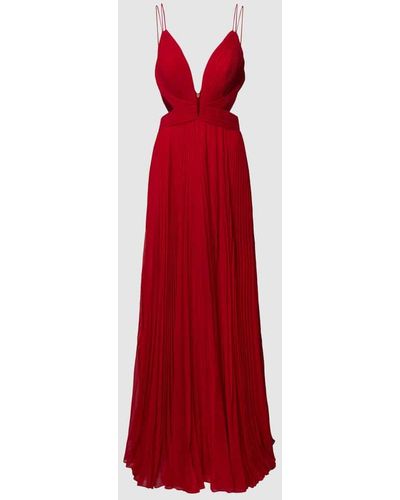 Luxuar Abendkleid mit Plisseefalten - Rot