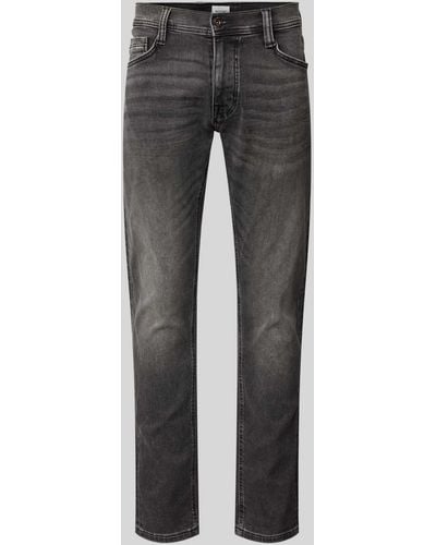 Mustang Slim Fit Jeans mit Label-Details - Grau