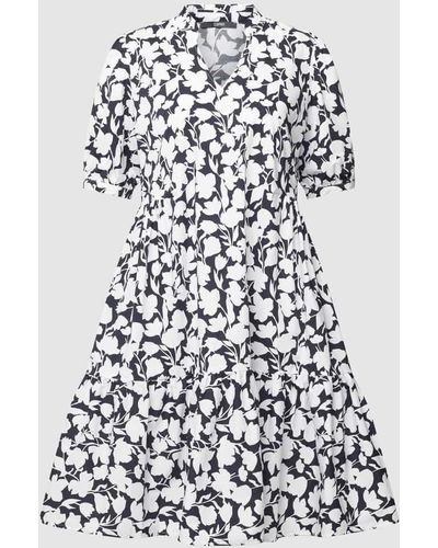 Esprit Knielanges Kleid mit floralem Muster - Weiß
