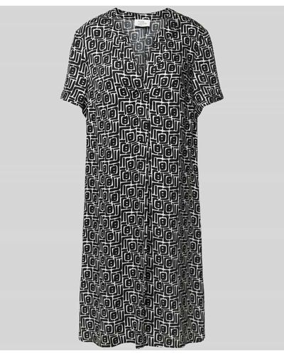 ROBE LÉGÈRE Knielanges Kleid mit Allover-Muster - Grau