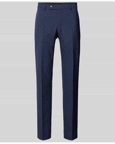 Hechter Paris Slim Fit Anzughose mit Bügelfalten - Blau