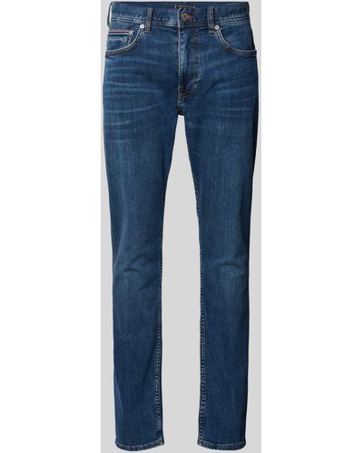 Tommy Hilfiger Slim Fit Jeans im 5-Pocket-Design Modell 'HOUSTON' - Blau