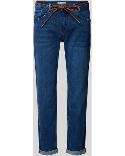 ROSNER Regular Fit Jeans mit Bindegürtel Modell 'MASHA GIRLFRIEND' - Blau