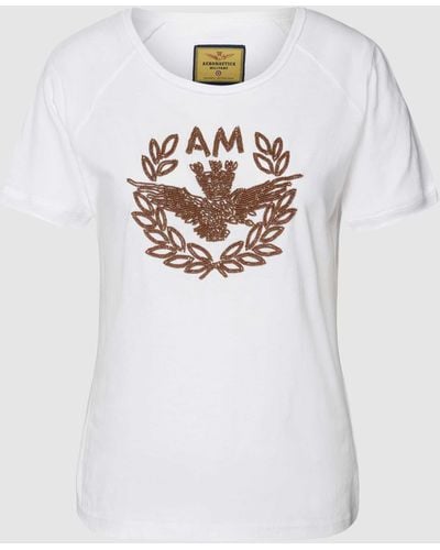 Aeronautica Militare T-shirt Met Labeldetail - Wit
