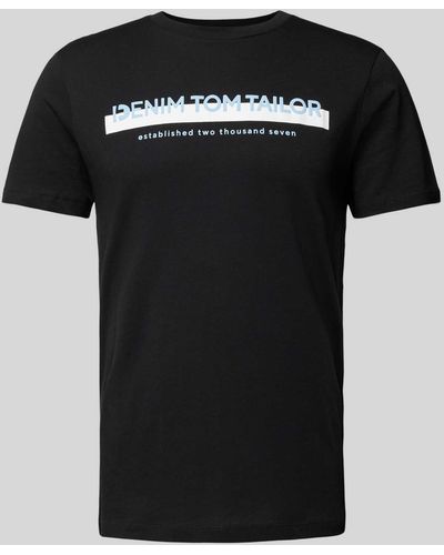 Tom Tailor T-shirt Met Labelprint - Zwart
