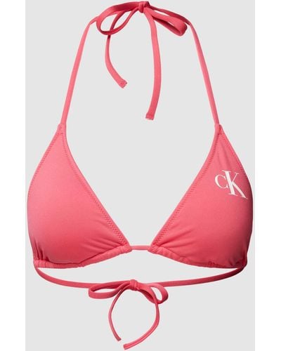 Calvin Klein Bikini-Oberteil mit Logo-Detail - Pink