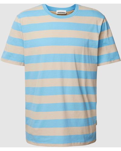 ARMEDANGELS T-Shirt aus Baumwolle mit Streifenmuster Modell 'AADONI' - Blau