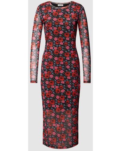 Modström Kleid mit Allover-Muster Modell 'Binna' - Rot