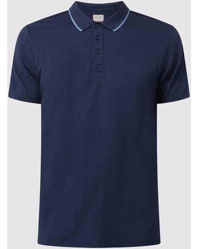 Guess Slim Fit Poloshirt Met Logostrepen - Blauw