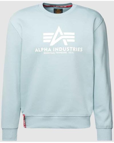 Alpha Industries 'BASIC SWEATER' mit Logo-Print - Blau