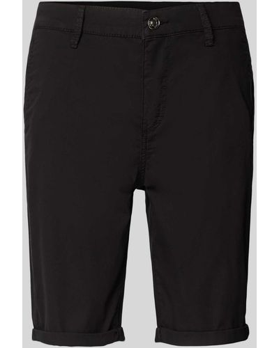 M·a·c Regular Fit Chino-Shorts mit Gürtelschlaufen - Schwarz