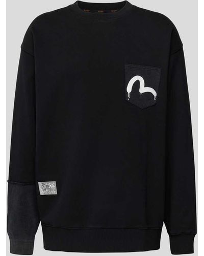 Evisu Oversized Sweatshirt aus Baumwolle - Schwarz