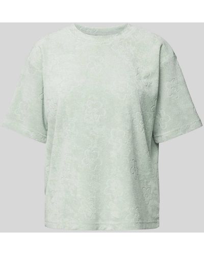 Jake*s T-shirt Met Badstof Met Bloemenmotief - Groen
