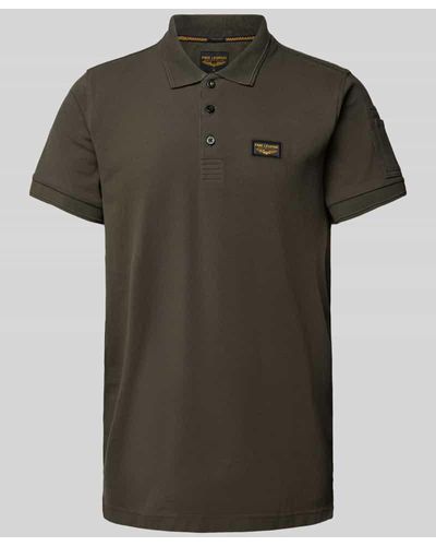 PME LEGEND Regular Fit Poloshirt mit Label-Patch Modell 'TRACKWAY' - Grün