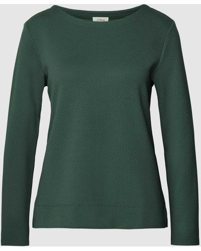 S.oliver Sweatshirt Met Viscose En Fijn Gestructureerd Design - Groen