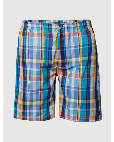 GANT Pyjama-Shorts mit Glencheck-Muster - Blau