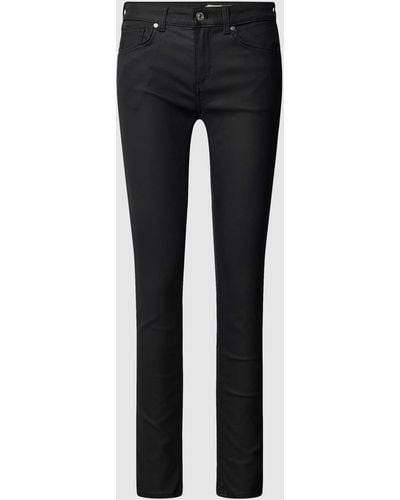 Mango Skinny Fit Jeans im 5-Pocket-Design Modell 'PUSHUP' - Schwarz