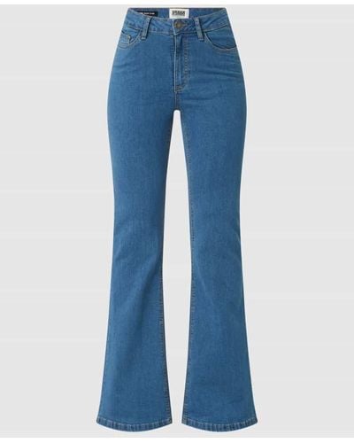 Urban Classics Flared High Waist Jeans mit Bio-Baumwolle - Blau