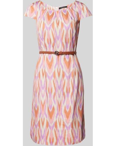 Comma, Mini-jurk Met Tailleriem - Roze
