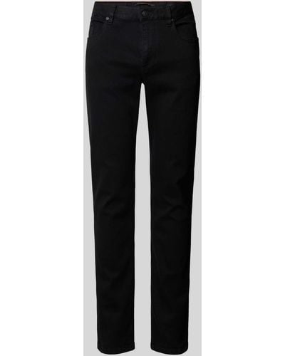 ALBERTO Regular Fit Jeans im 5-Pocket-Design Modell 'Pipe' - Schwarz