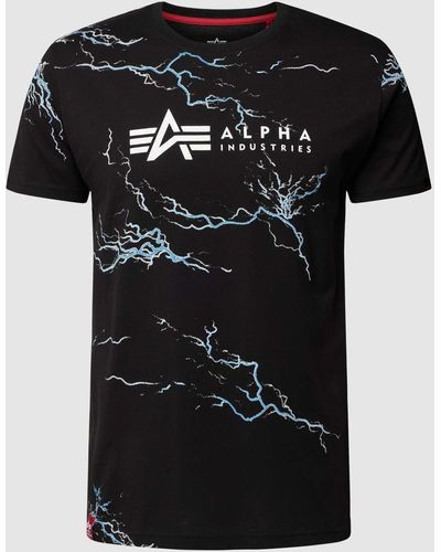 Alpha Industries T-shirt Met Labelprint - Zwart