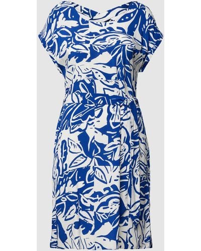 S.oliver Mini-jurk Met All-over Motief - Blauw