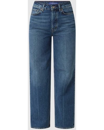 Scotch & Soda Straight Fit High Rise Jeans aus Bio-Baumwolle Modell 'The Ripple' - Blau