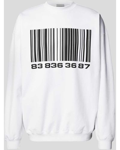 VTMNTS Oversized Sweatshirt mit Motiv-Print - Weiß