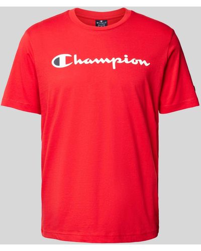 Champion T-Shirt mit Label-Print - Rot