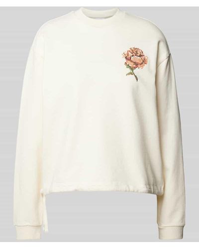 Knowledge Cotton Sweatshirt mit floralem Print - Natur